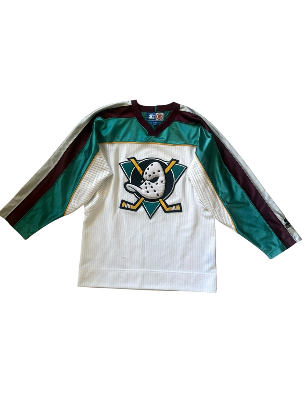 VTG 90s Starter Disney Hockey Mighty Ducks of Anaheim NHL Hockey Jersey Mesh S